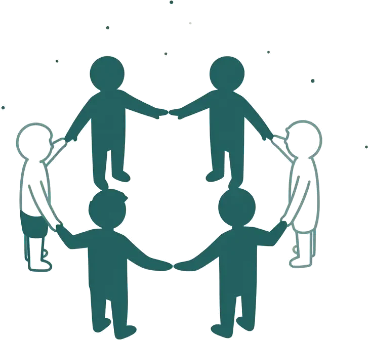 Illustration: Kinder bilden Hand in Hand einen Kreis